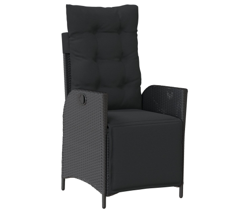 Set de Comedor de Jardín de 5 Piezas Poliratán Negro