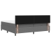 Cama Box Spring con Colchón Gris 200x200 cm Tela de Pana