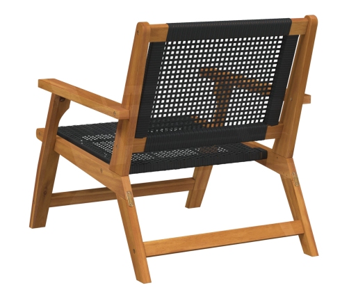 Sillas de Jardín  2 pcs Negros 76x67x73.5 cm Madera maciza de Acacia