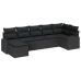 Conjunto de Sofá de Jardín  7 Piezas Negro Poliratán