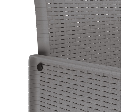 Juego de Comedor de Jardín de 3 Piezas con Cojines Gris Claro