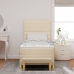 Cama con Somier  con Colchón y Banco Crema 90x200 cm Tela
