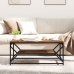 Mesa de café con estante de madera envejecida 90x50x40 cm, hecha de madera