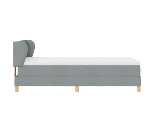 Cama Box Spring  con Colchón Gris Claro 90x200 cm Tela