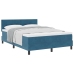 Cama Box Spring  con Colchón Azul Oscuro 160x200 cm de Terciopelo