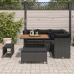 Set de Sofá de Jardín de 8 Piezas con Cojines Ratán Poliéster Acacia Negra,  Set de Comedor de Jardín de 3 Piezas con Cojines Ratán Poliéster Acacia Negra