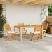 Sillas de Jardín Plegables  con Cojín Blanco 4pcs de Madera Sólida de Acacia