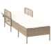 Tumbona Beige y blanco crema Ratán PE 157 x 55 x 92 cm Plegable