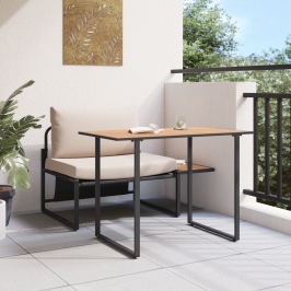 Conjunto de Comedor Jardín de 2 Piezas Silla Individual con Cojines Taupe