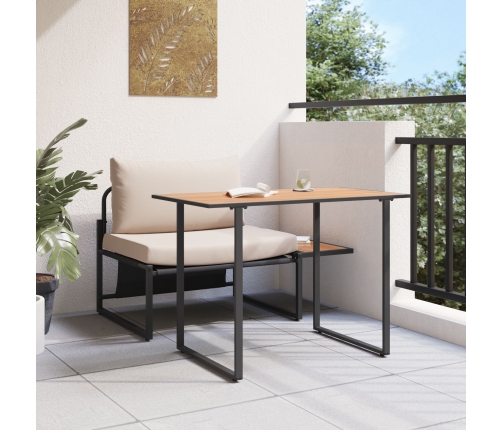 Conjunto de Comedor Jardín de 2 Piezas Silla Individual con Cojines Taupe
