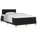 Cama con Box Spring con Colchón Negra 120x200 cm Tela