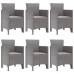 Juego de Comedor de Jardín de 7 Piezas con Cojines Gris Claro Poly Rattan