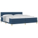 Cama Box Spring  con Colchón Azul 200x200 cm Tela