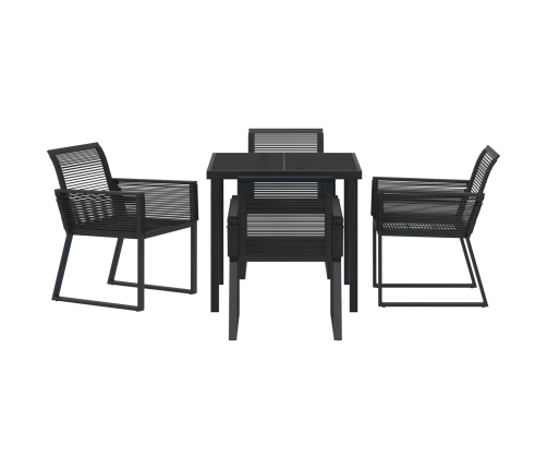 Set de Comedor de Jardín  de 5 Piezas Ratan Polímero Negro