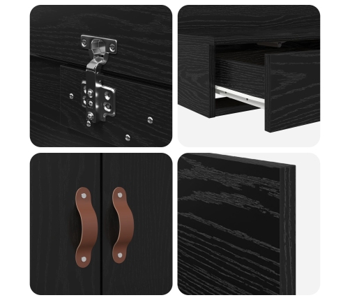 Estructura de Cama con Almacenamiento  Roble negro Madera de calidad