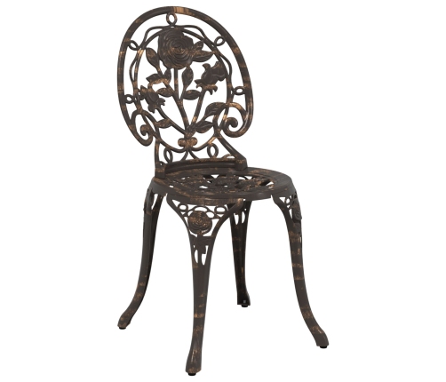 Set de Bistro de Jardín de 3 Piezas  Bronce de Aluminio Fundido