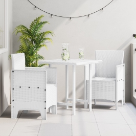 Silla de Jardín Conjunto de 2 Blanco Estilo de Ratán Plástico