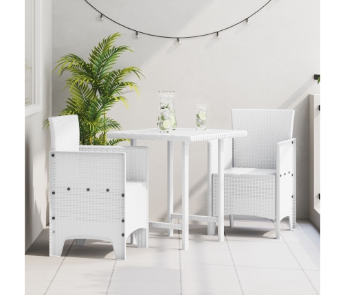 Silla de Jardín Conjunto de 2 Blanco Estilo de Ratán Plástico