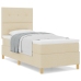 Cama con Somier y Colchón  Crema 90x200 cm Tela