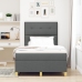 Cama con Base de Resortes  y Colchón Gris Oscuro 120x200 cm Tela