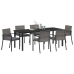 Juego de Comedor de Jardín de 7 Piezas Gris Poliratán