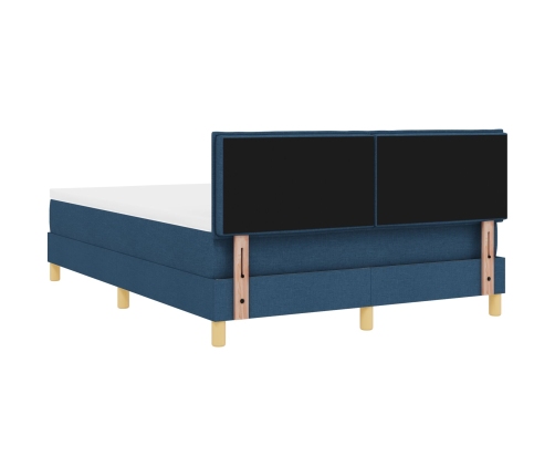Cama Somier con Colchón Azul 140x190 cm Tela