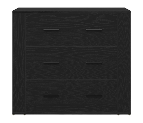 Alto Buffet Set de 2 Roble Negro Madera Elaborada