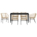 Set de Comedor de Jardín  de 7 Piezas Marrón Poliratán