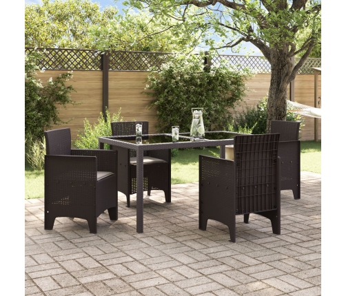 sillas de jardín  con cojines 4 pcs marrón ratán sintético
