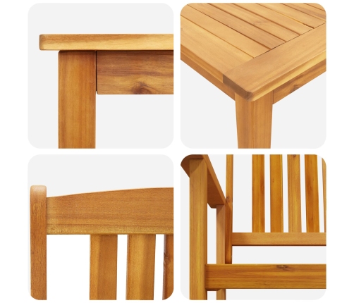 Conjunto de Comedor para Jardín de 9 Piezas  en Madera Sólida de Acacia