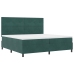 Cama Box Spring con Colchón Verde Oscuro 200x200 cm Terciopelo