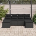 Conjunto de Sofá de Jardín  Set de 6 Negro Poliratán