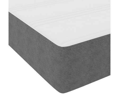 Cama con Somier  con Colchón Gris Claro Super King Tela de Corduroy