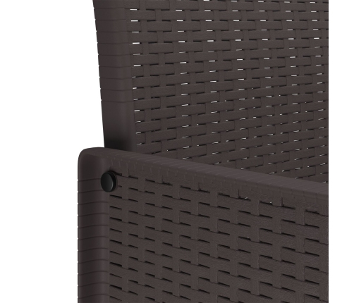 Conjunto de Comedor  de 7 Piezas con Cojines Marrón Poliratán