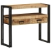 Mesas Auxiliares  Negras 90x33x75 cm de Madera Maciza de Mango y Metal