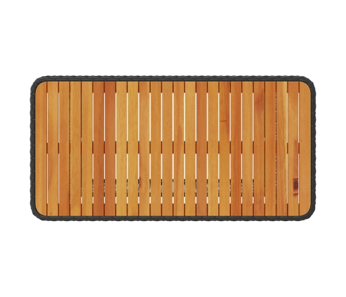 Conjunto de Comedor de Jardín de 4 Piezas con Cojines Negro de Poliratán y Acacia