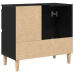 Gabinete de fregadero Madera de roble negra 65x33x60 cm Madera elaborada