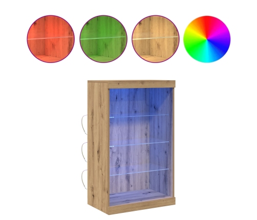 Sideboard con Luces LED de  de Roble Artesano 60,5x37x100 cm