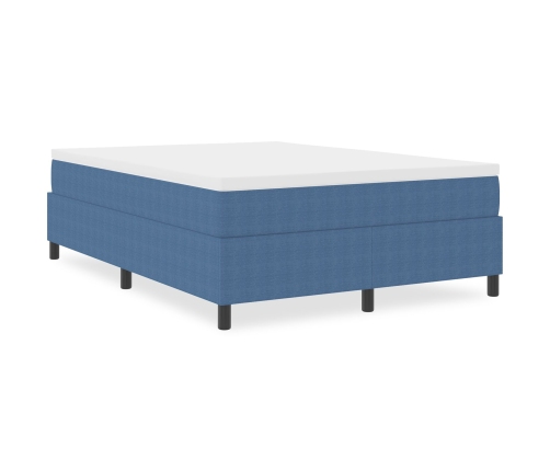 Cama con base de resortes  Azul 140x200 cm Tela de pana