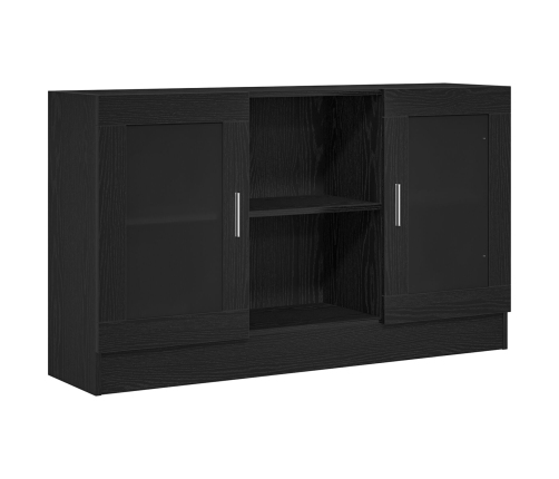 Mueble Auxiliar Roble Negro Madera de calidad y vidrio Mediano
