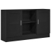Mueble Auxiliar Roble Negro Madera de calidad y vidrio Mediano