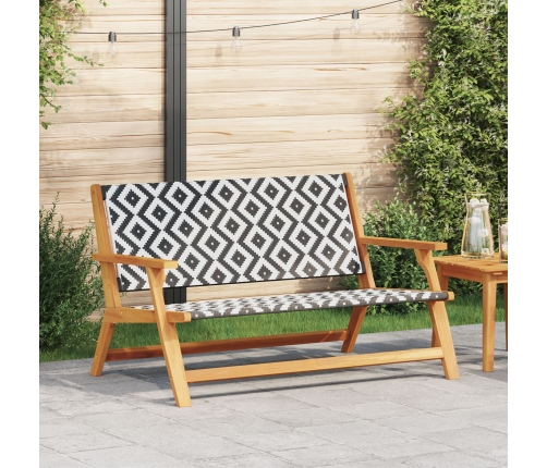 Banco de Jardín  Negro y Blanco 122x76x73.5 cm Madera Maciza de Acacia