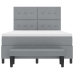 Cama con Box Spring  con Colchón y Banco Gris Claro 160x200 cm Tela