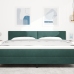 Cabecero LED  con botones acolchados en terciopelo verde oscuro de 90 cm