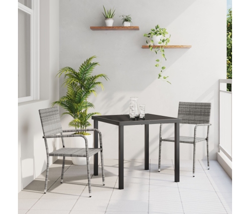 Set de Comedor de Jardín  de 3 Piezas Gris Poliratán