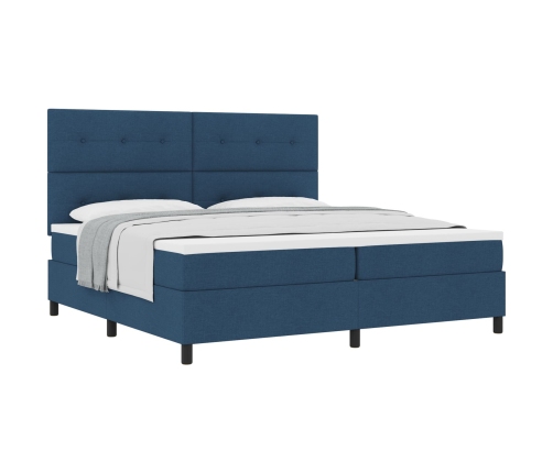 Cama con Base  Azul 200x200 cm Tela