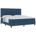 Cama con Base  Azul 200x200 cm Tela