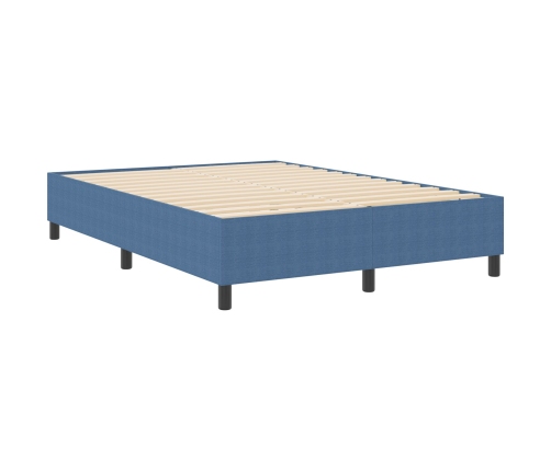 cama con somier  azul 160x200 cm en tela de pana