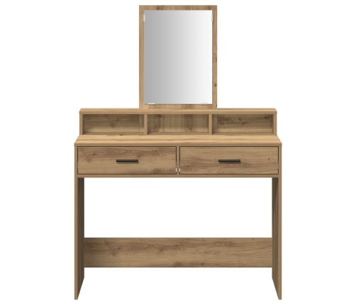Mesa de maquillaje  con cajones de roble artesano 100x41x140 cm