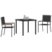 Conjunto de Comedor de Jardín de 3 Piezas Negro de Poliratán
